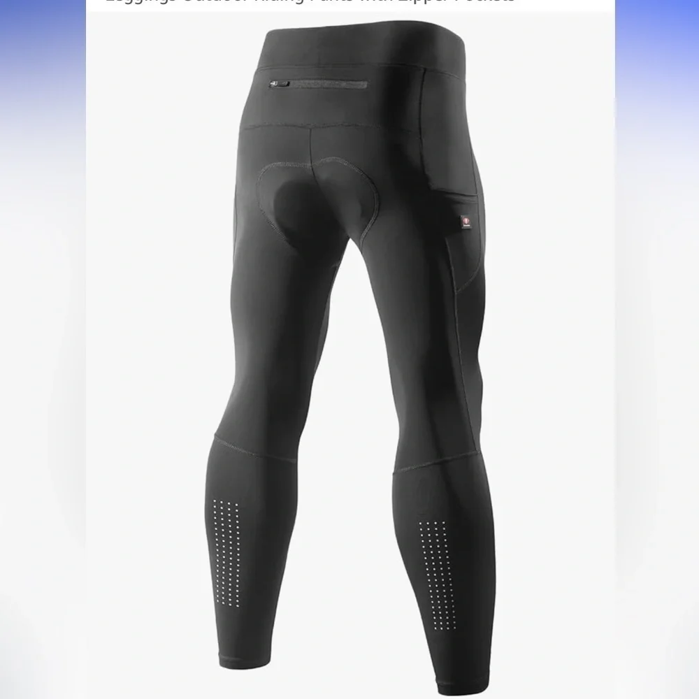 NWT Men’s Black Cycling Tights with White Stripes  small